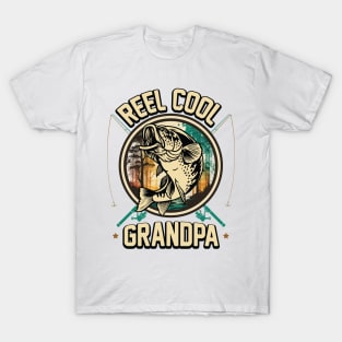 Reel Cool Grandpa Fishing Gift T-Shirt